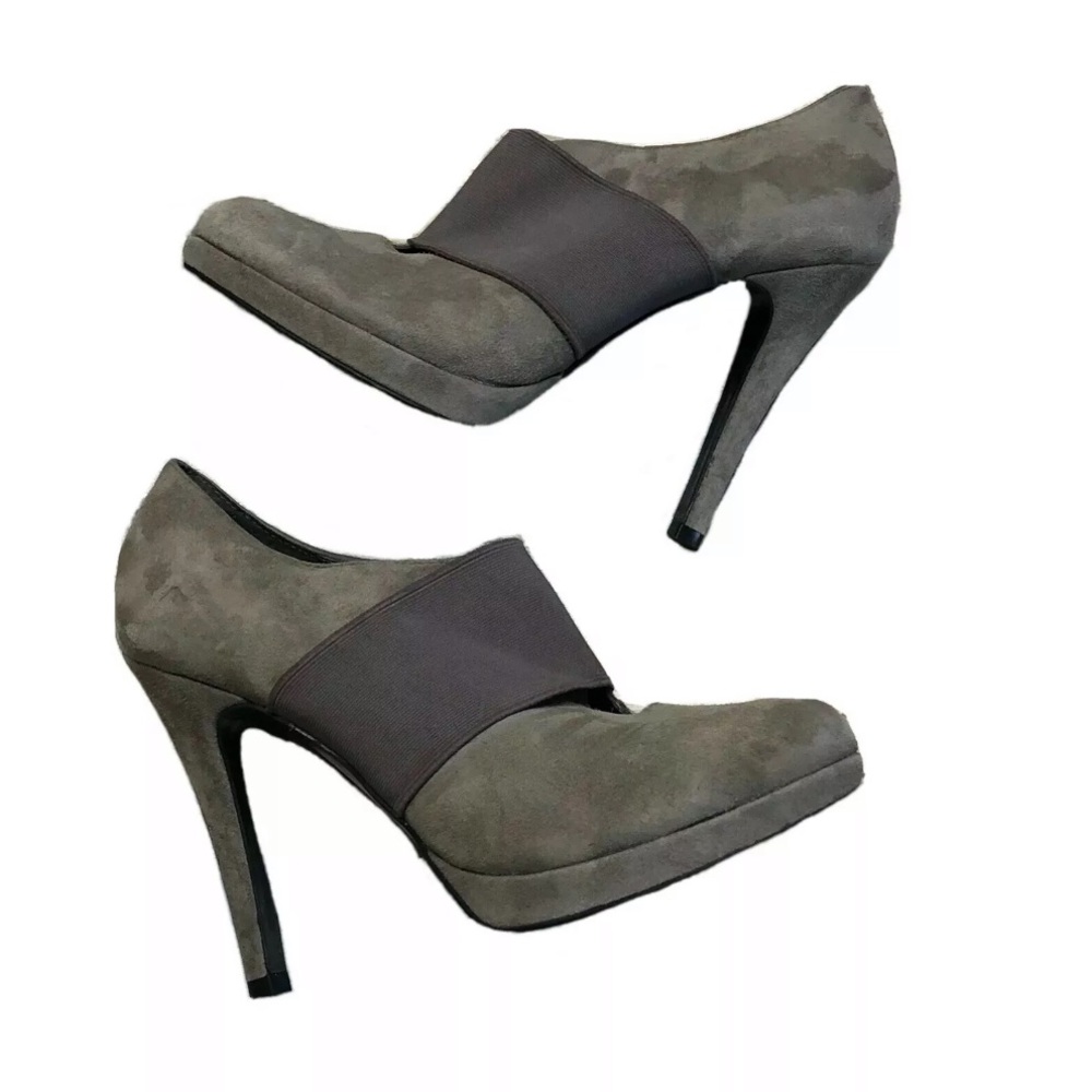 Jessica Simpson Harmony Suede Leather Booties Heeled Slip On Sz 6